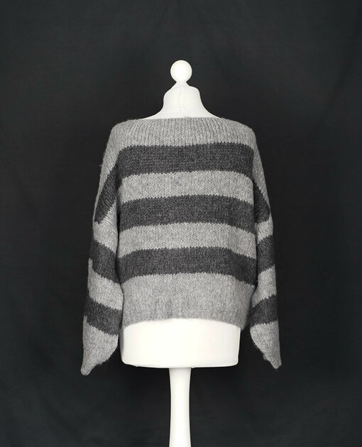 Grobstrick Pullover "LEENA" grey melange (HL35)