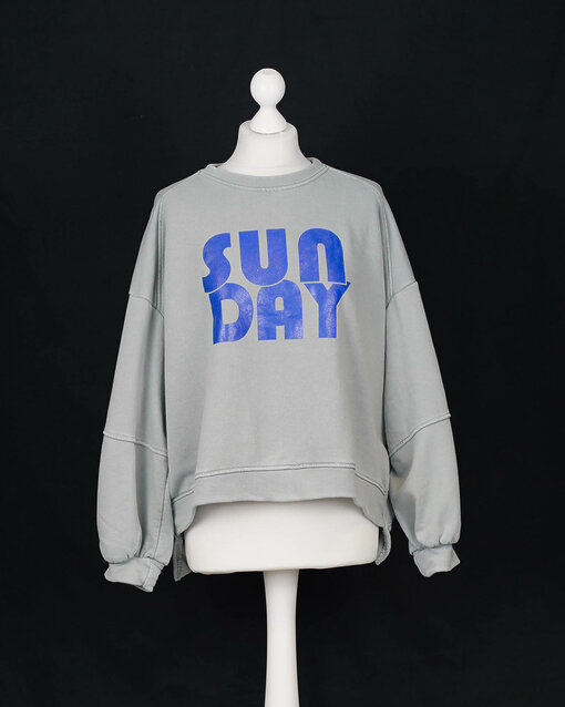 Cooler Sweater "SUNDAY" grau/blau (GW25)