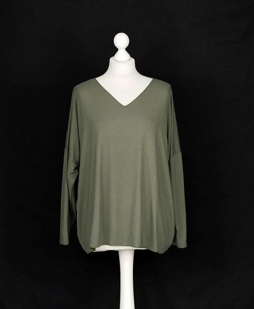 Langarmshirt "INES" khaki (BA70)