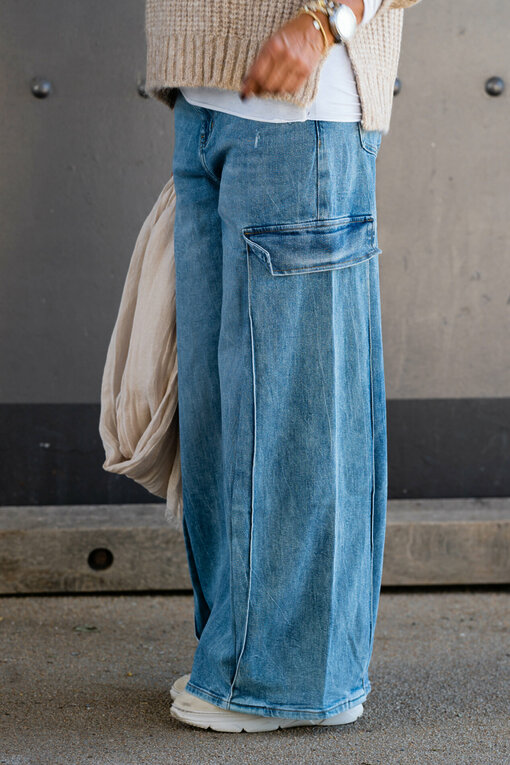 Weite Cargo Jeans "LILLI" - radiant blue (ER11)