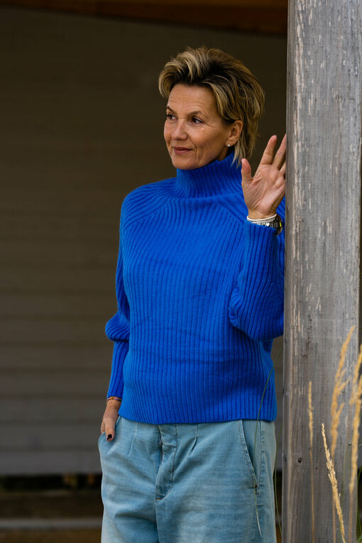 Strickpullover “KATHLEEN” blue (GW224)