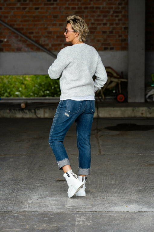 Strickpullover "SENSE" (MSC29)/ Jeans “ZIVA” – engine grey (ER69)