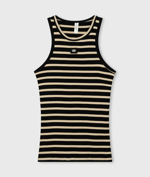 Tanktop "DAMARIS" black/ light latte (10D94)