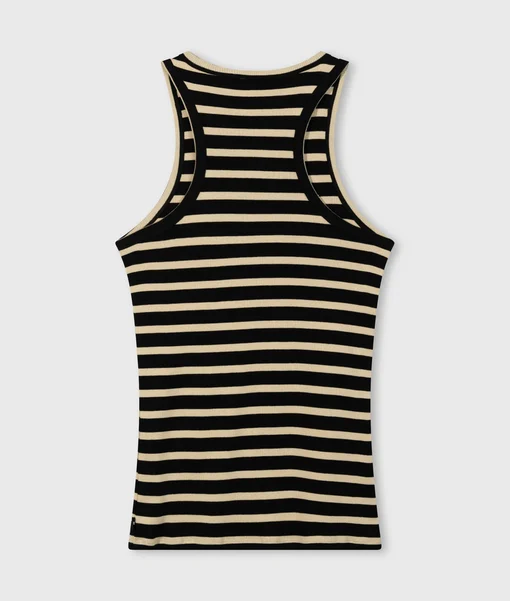 Tanktop "DAMARIS" black/ light latte (10D94)