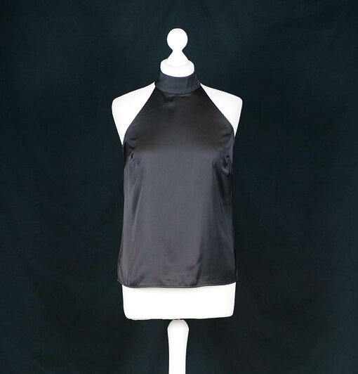 Edles Satin Top "LODANA" black (WB10)