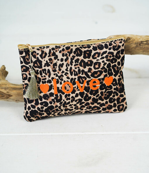 Beautybag "RUMER" leo/orange (T04)