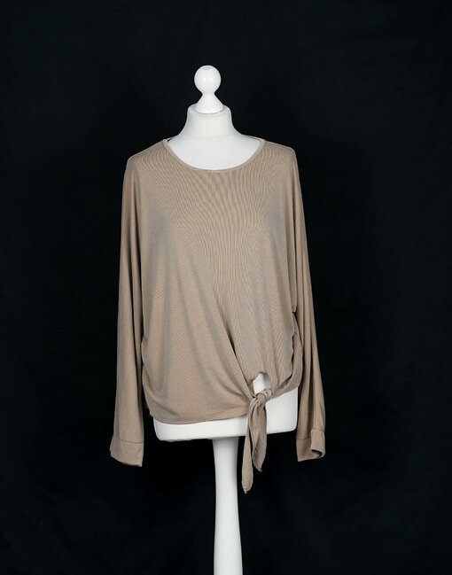 Cooles Knotenshirt "CAISSY" cappuccino (BA52)