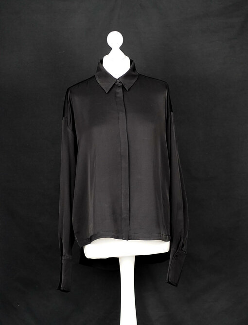 Edle Glanz Bluse "ESRA" black (ER101)