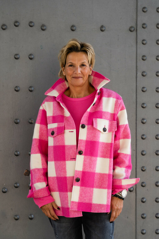 Wollmix Jacke “FAYE” bright pink (10D89)/ Sweater "KIM" bright pink (10D63)