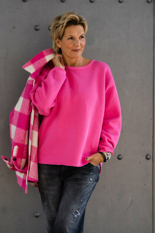 Wollmix Jacke “FAYE” bright pink (10D89)/ Sweater "KIM" bright pink (10D63)