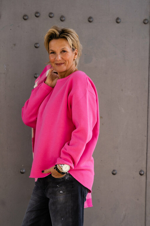 Wollmix Jacke “FAYE” bright pink (10D89)/ Sweater "KIM" bright pink (10D63)