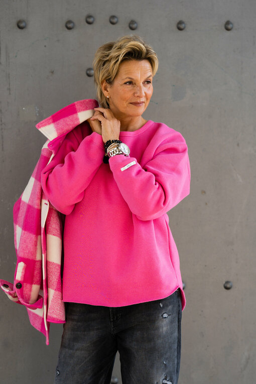 Wollmix Jacke “FAYE” bright pink (10D89)/ Sweater "KIM" bright pink (10D63)