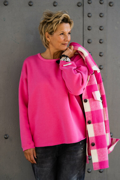 Wollmix Jacke “FAYE” bright pink (10D89)/ Sweater "KIM" bright pink (10D63)