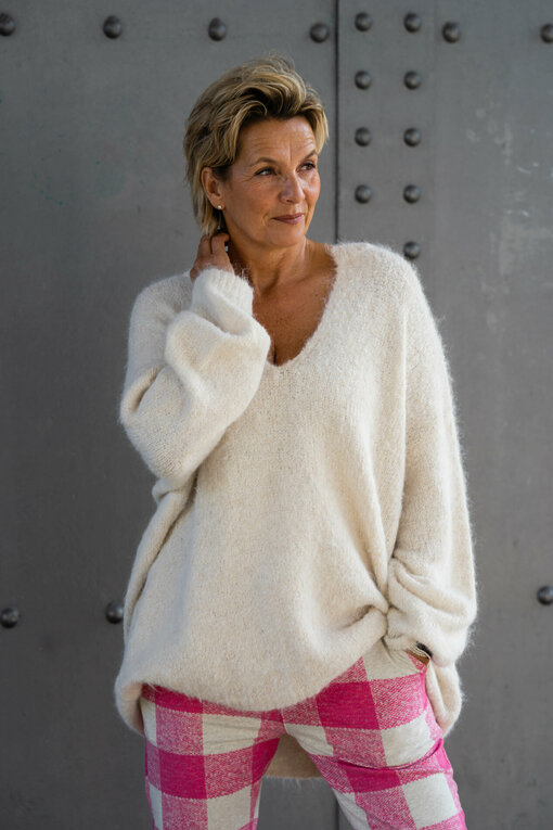 Oversized Strickpullover “CAROLINE” creme (GW229)