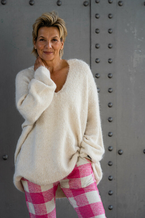 Oversized Strickpullover “CAROLINE” creme (GW229)