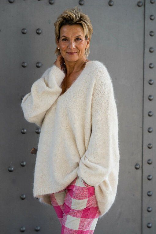 Oversized Strickpullover “CAROLINE” creme (GW229)