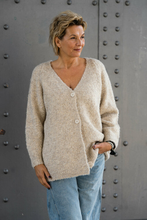 Kuscheliger Strickcardigan “LOREENA” beige (GW228)