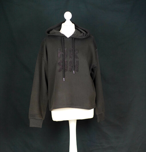 Hoodie mit Applikation "HAVEN" black (HL39)