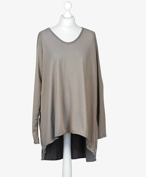 Lässiges Langarm-Shirt "SASKIA" taupe (BA03)