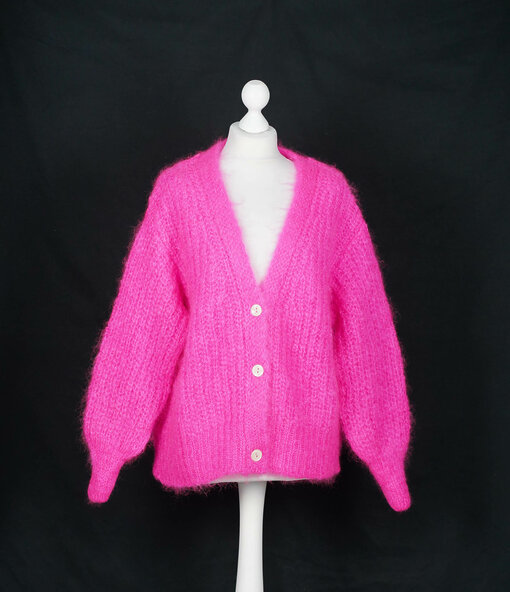 Grobstrickjacke "ENNIE" neon pink (GW223)