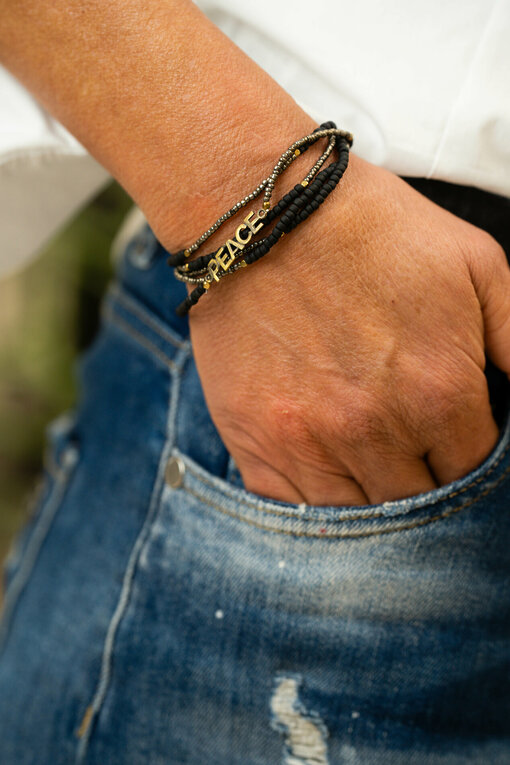 Bracelet "5WRAP PEACE" gold/mix (IC46)