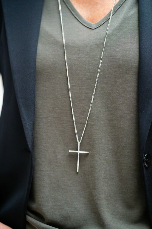 Necklace "CROSS" silver (IC47)