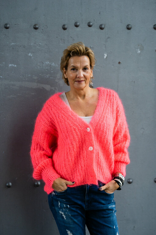 Grobstrickjacke "ENNIE" coral (GW223)