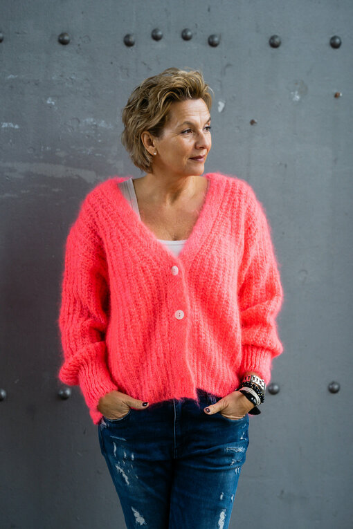 Grobstrickjacke "ENNIE" coral (GW223)