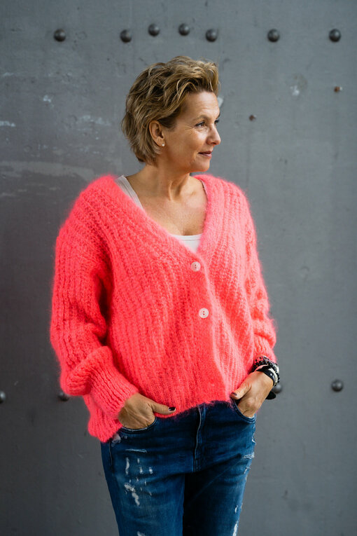 Grobstrickjacke "ENNIE" coral (GW223)