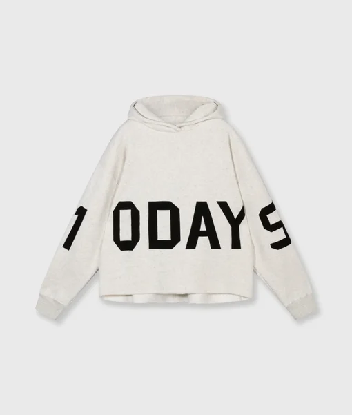 Statement Hoodie "ELIN" soft white melee (10D106)