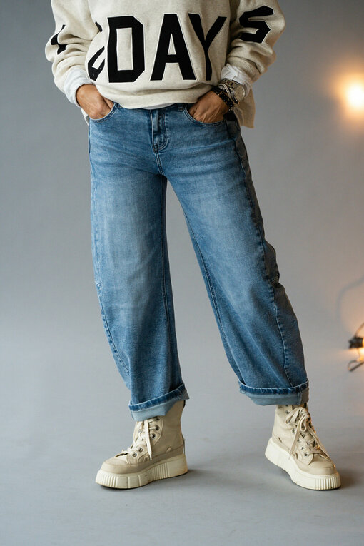 Coole O-Shape Jeans "REBECCA" stonewashed blue (H05)