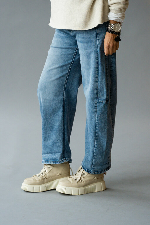 Coole O-Shape Jeans "REBECCA" stonewashed blue (H05)