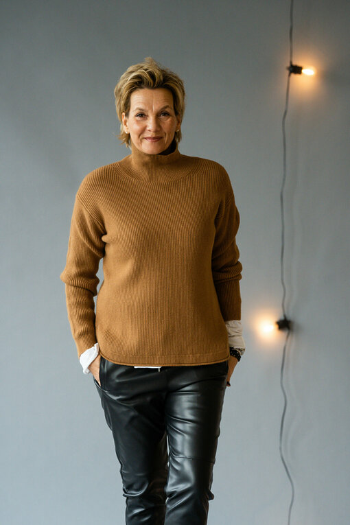 Rippenstrick Pullover “TERESA” caramel (GW235)