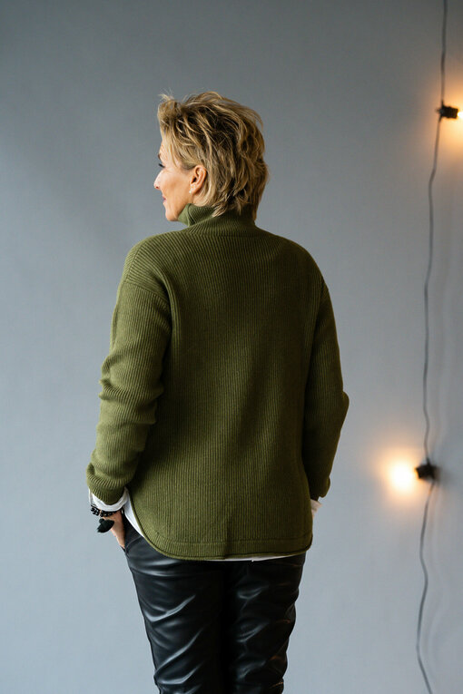 Rippenstrick Pullover “TERESA” khaki (GW235)