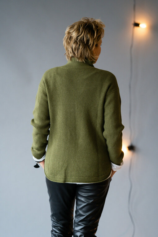 Rippenstrick Pullover “TERESA” khaki (GW235)