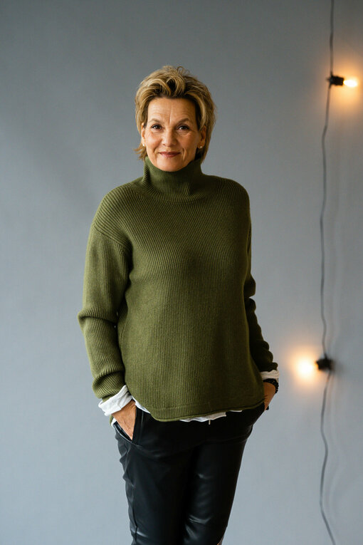 Rippenstrick Pullover “TERESA” khaki (GW235)