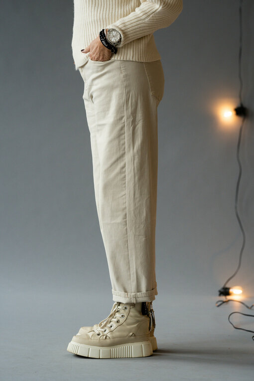 Grobstrickpullover "LEONIA" beige (GW204) / O-Shape Jeans "VIRGINA" beige (H51)