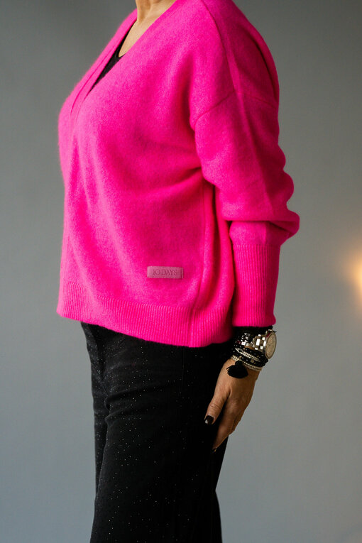 Oversized Strickpullover "AMELIA" neon pink (10D61)