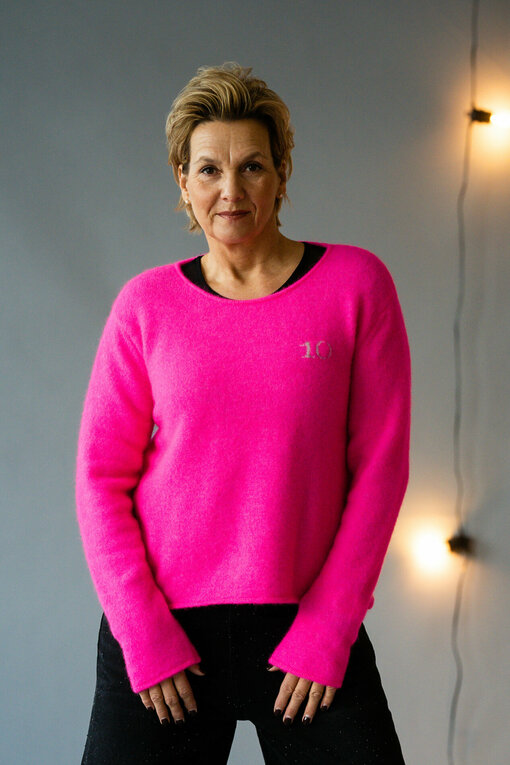 Soft Knit Sweater "CAITLYN" neon pink (10D95)