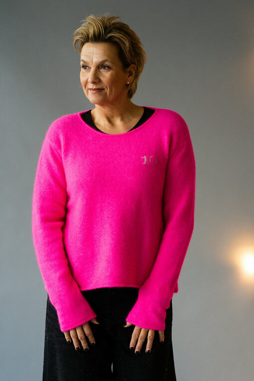 Soft Knit Sweater "CAITLYN" neon pink (10D95)