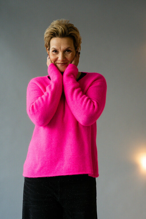 Soft Knit Sweater "CAITLYN" neon pink (10D95)