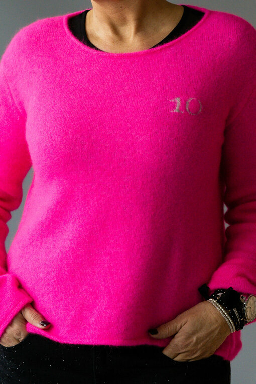 Soft Knit Sweater "CAITLYN" neon pink (10D95)