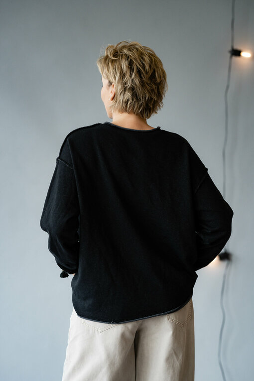 Basic Sweatshirt "DEBBIE" schwarz (GW45)