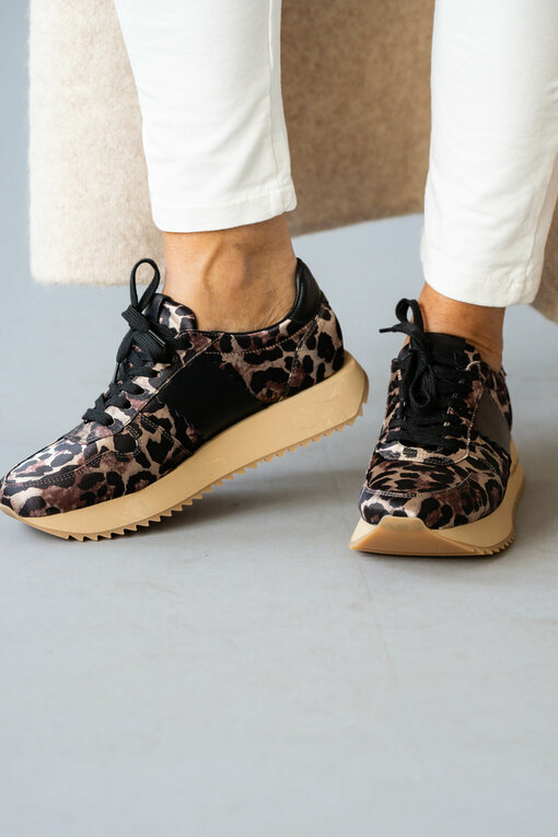 Cooler Leo Sneaker "FLASH" camel/schwarz (KS01)