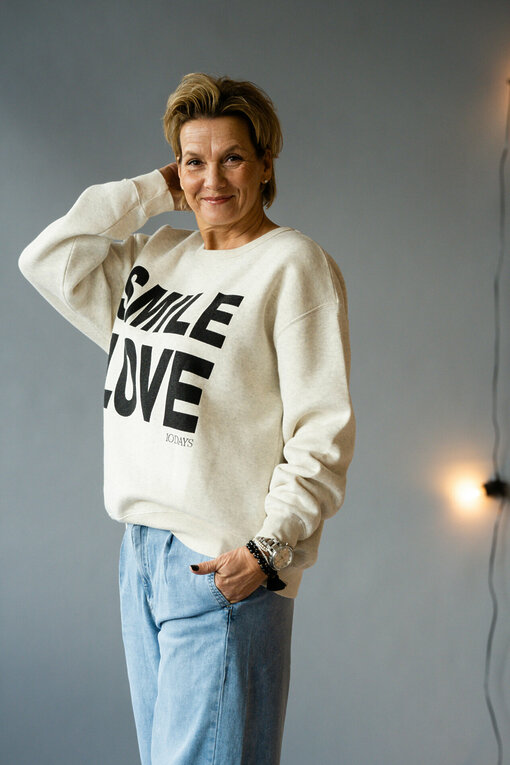 Oversized Sweater "TERRY" SMILE & LOVE (10D65)