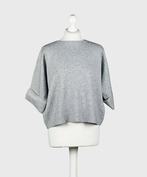 Edler Feinstrick Pullover "ROBERTA" grey (GW231)