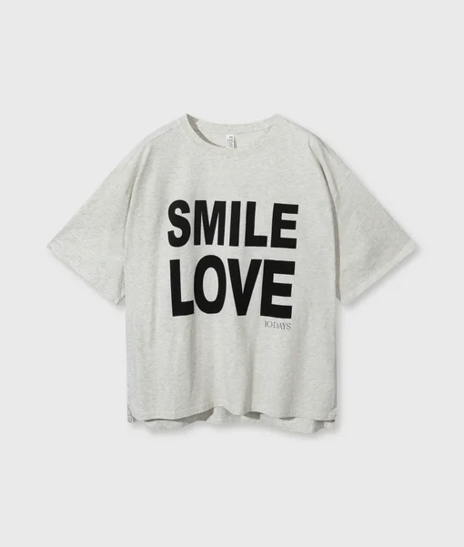 Statement Shirt  "SALLY" SMILE & LOVE soft whhite (10D55)