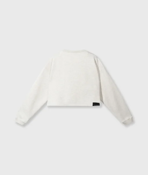 Cropped Sweater "ALICIA" soft white melee (10D46)