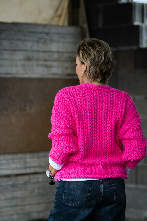 Grobstrick Cardigan "BLESS" pink (GW34)