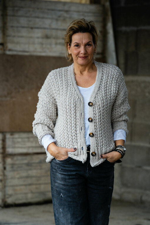 Grobstrick Cardigan "BLESS" sand (GW34)